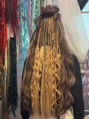 Luxury dreadlocks extensions attached to hair tie